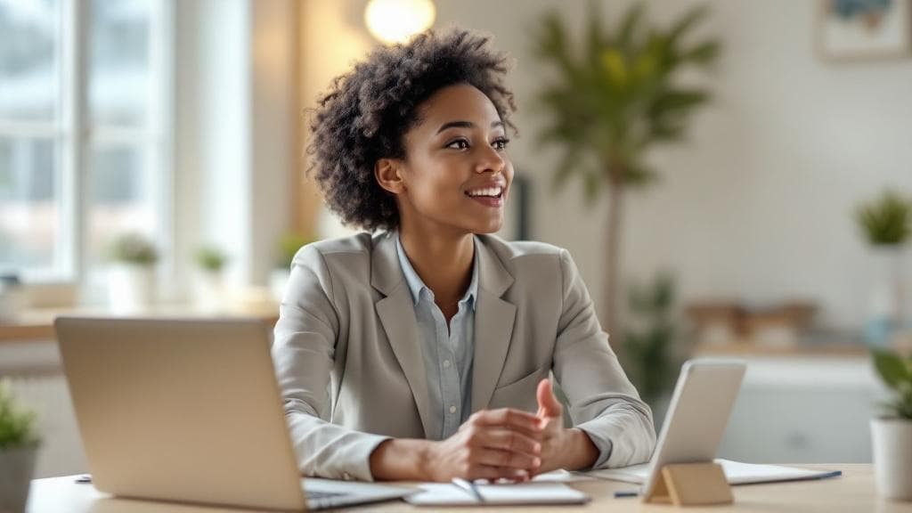 Professional practicing English speaking with FluentRole Coach